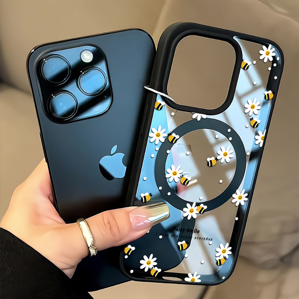 Clear Magsafe Case - Fresh Daisy Bee Phone Case For