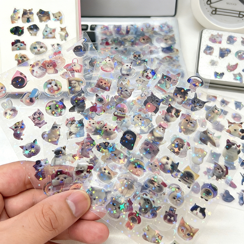 Phone Cases Kids - 10Pcs Adorable Shining Cat Meme Laser