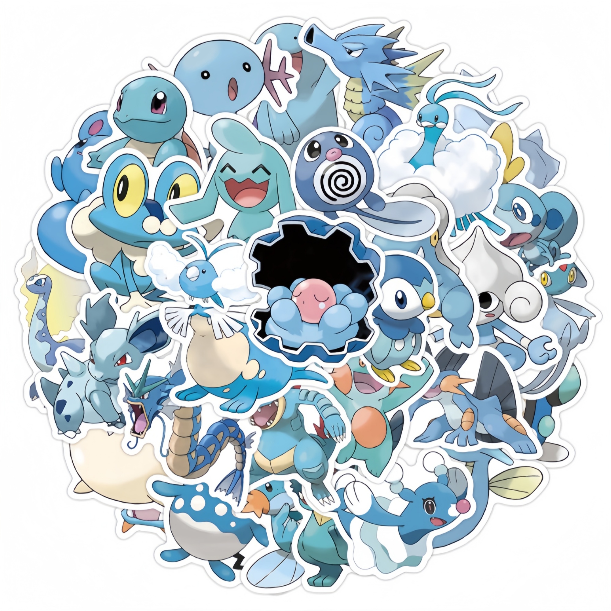 Phone Cases Kids - 60PCS Water-Type Pokémon Stickers, Squirtle Psyduck