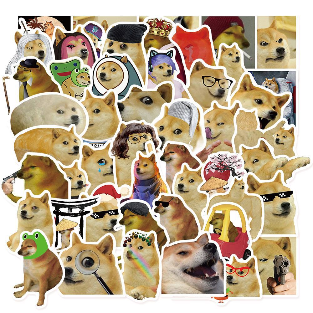 50Pcs Funny Doge MEME Stickers - Phone Cases Kids incelemesi ve fiyatı