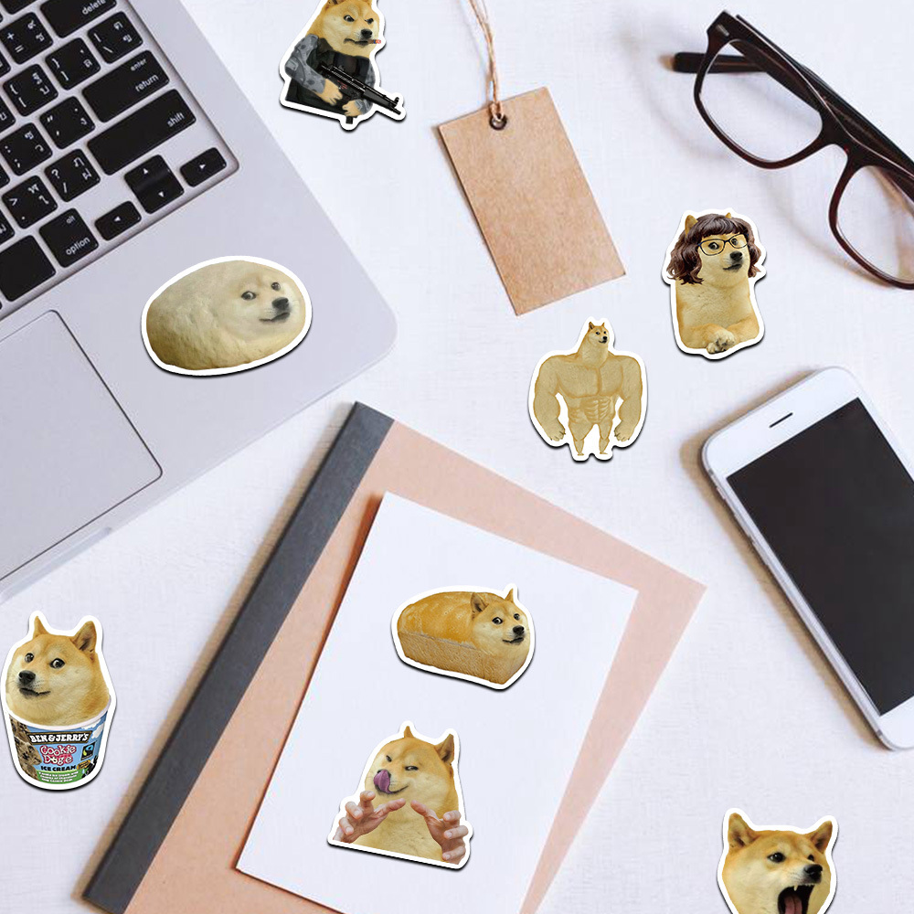 50Pcs Funny Doge MEME Stickers - Phone Cases Kids incelemesi ve fiyatı
