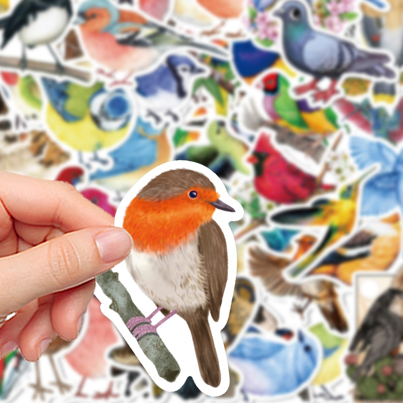 50PCS Watercolor Bird Graffiti - Phone Cases Kids incelemesi ve fiyatı
