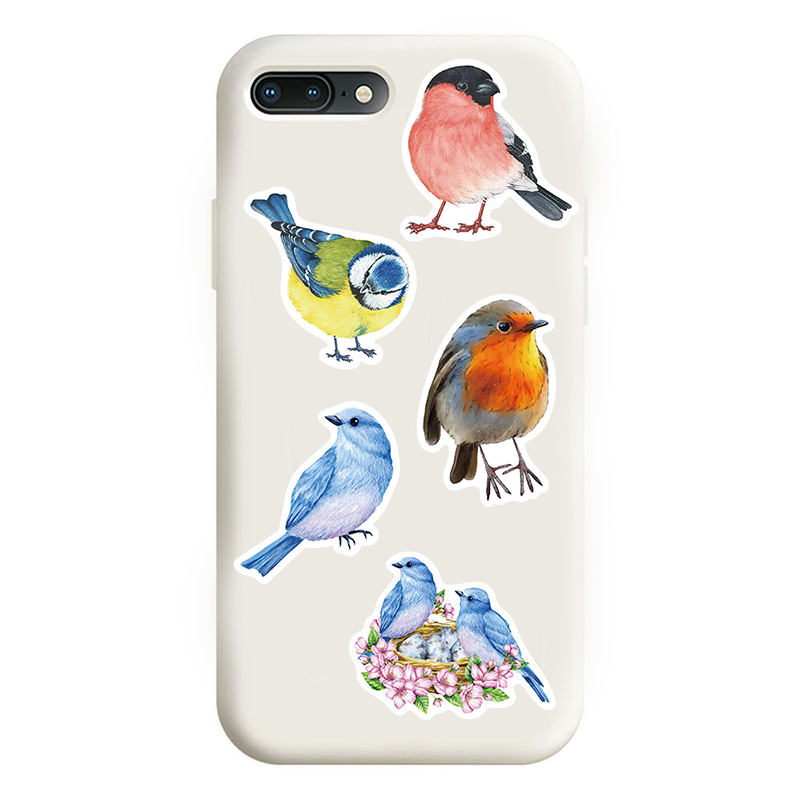 50PCS Watercolor Bird Graffiti - Phone Cases Kids incelemesi ve fiyatı