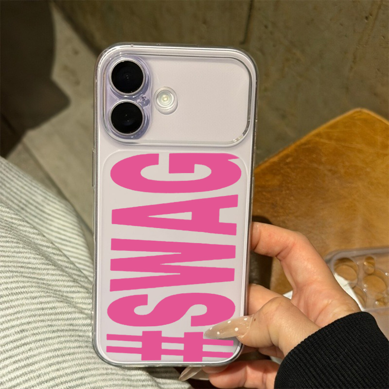 Hot Pink Black SWAG Letter Cle - Phone Cases Mous incelemesi ve fiyatı