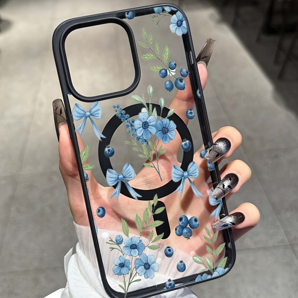 Blueberry Floral Clear Case  F - Clear Magsafe Case incelemesi ve fiyatı