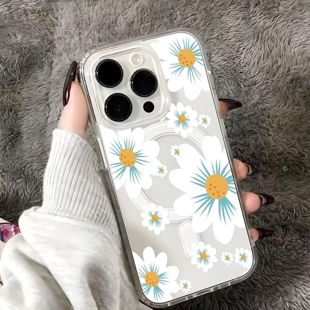 Floral Print Phone Case For iP - Clear Magsafe Case incelemesi ve fiyatı