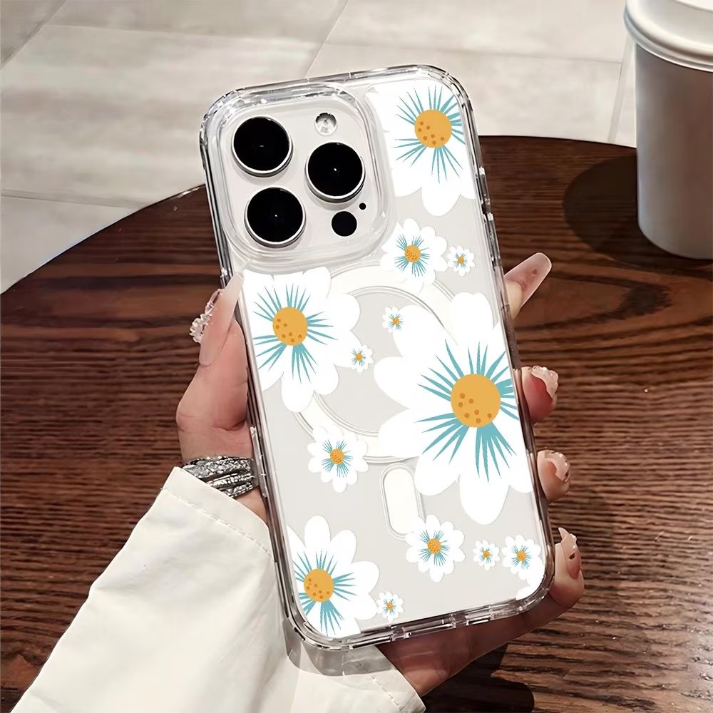 Floral Print Phone Case For iP - Clear Magsafe Case incelemesi ve fiyatı