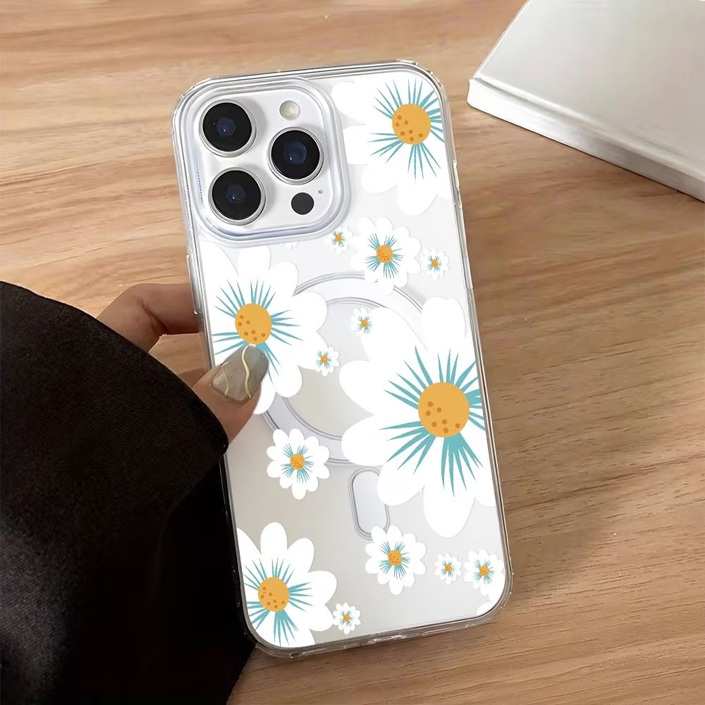 Floral Print Phone Case For iP - Clear Magsafe Case incelemesi ve fiyatı