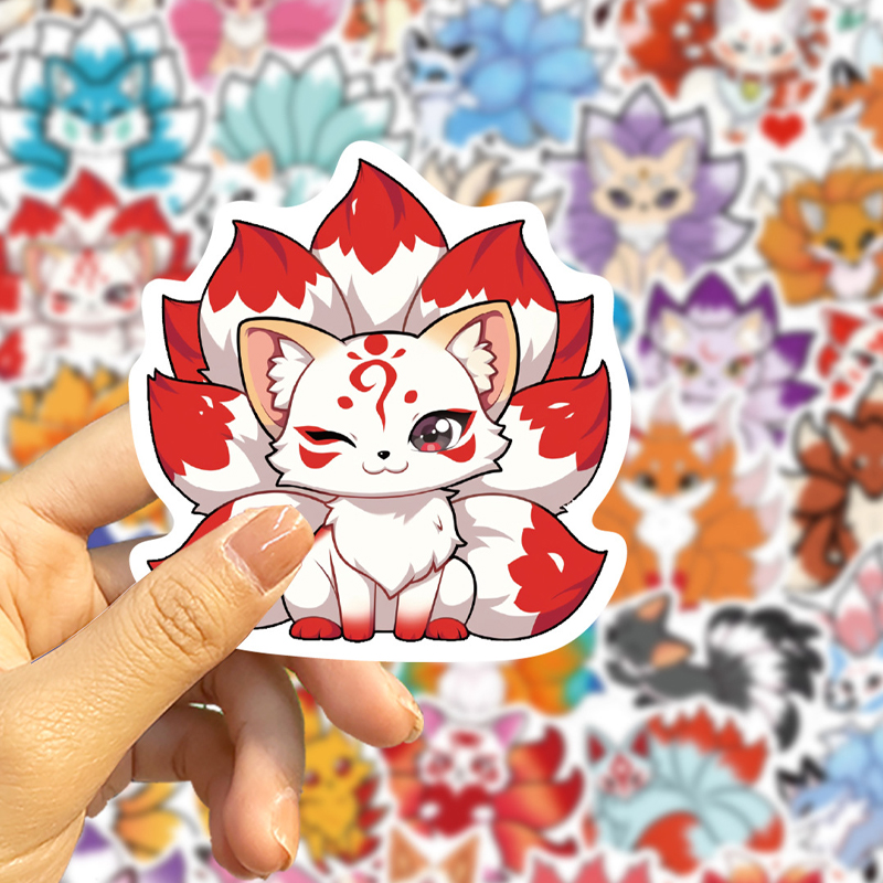 50PCS Cute Cartoon Nine-Tailed - Phone Cases Kids incelemesi ve fiyatı