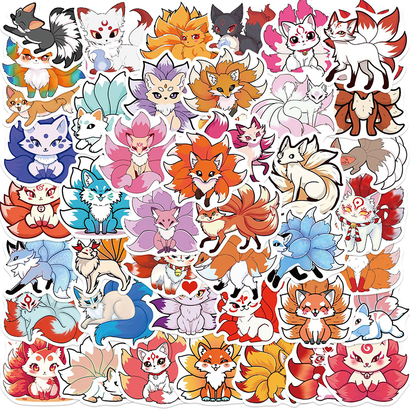 50PCS Cute Cartoon Nine-Tailed - Phone Cases Kids incelemesi ve fiyatı