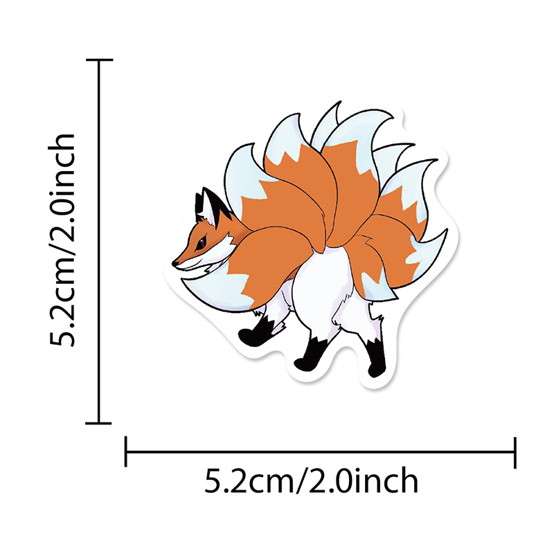 50PCS Cute Cartoon Nine-Tailed - Phone Cases Kids incelemesi ve fiyatı
