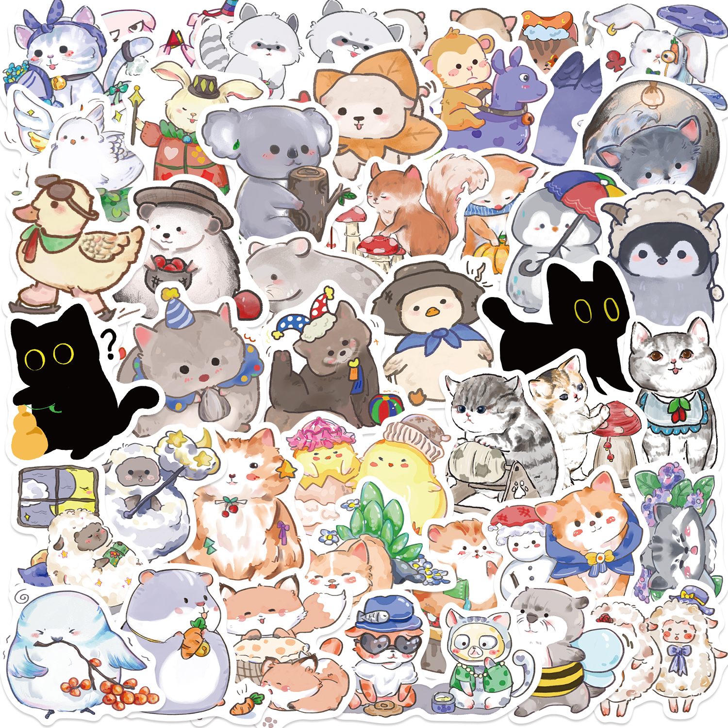 50PCS Cute Animal Water Bottle - Phone Cases Kids incelemesi ve fiyatı
