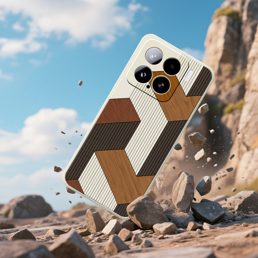 Geometric Style Wooden Phone C - Phone Cases Xiaomi 15 incelemesi ve fiyatı