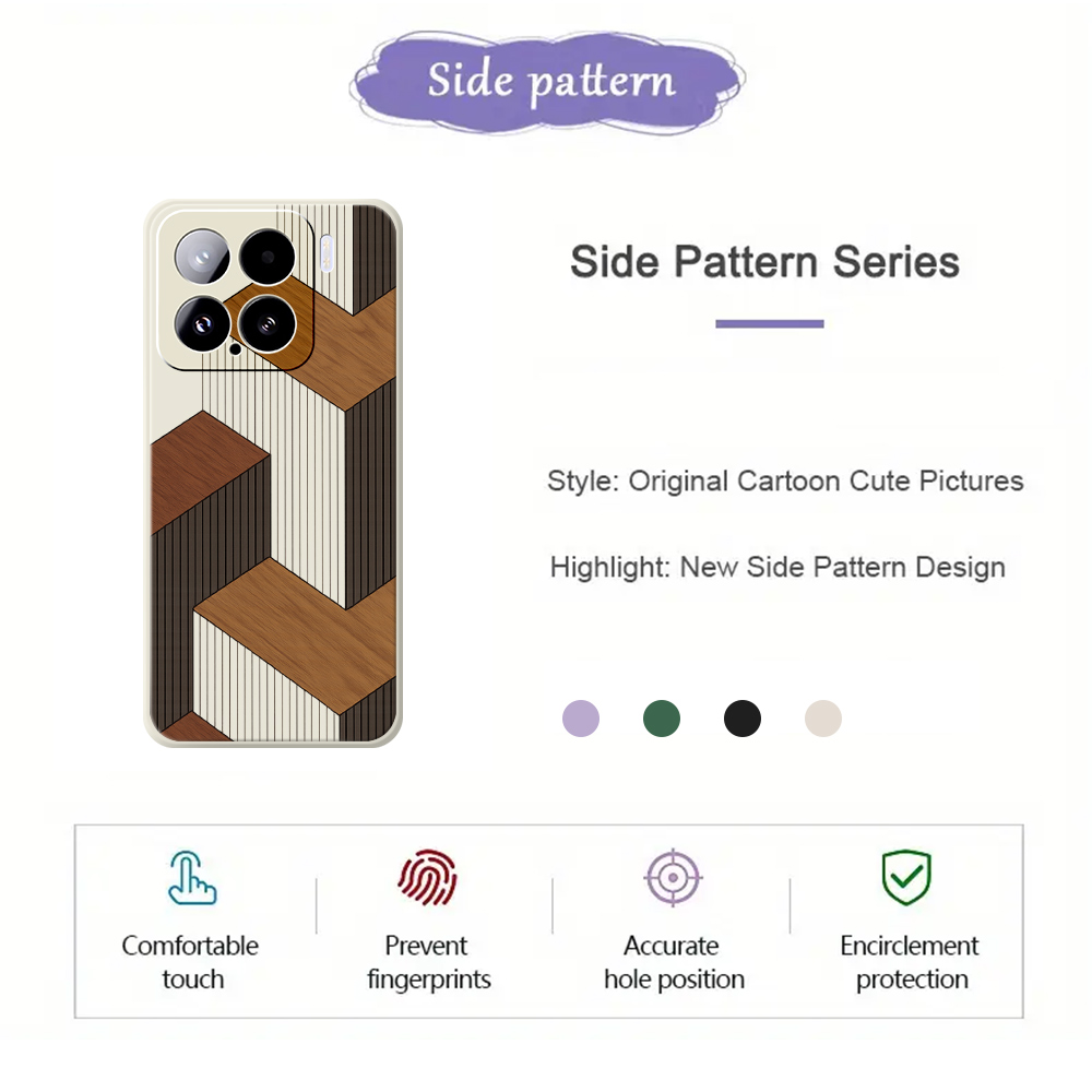 Geometric Style Wooden Phone C - Phone Cases Xiaomi 15 incelemesi ve fiyatı