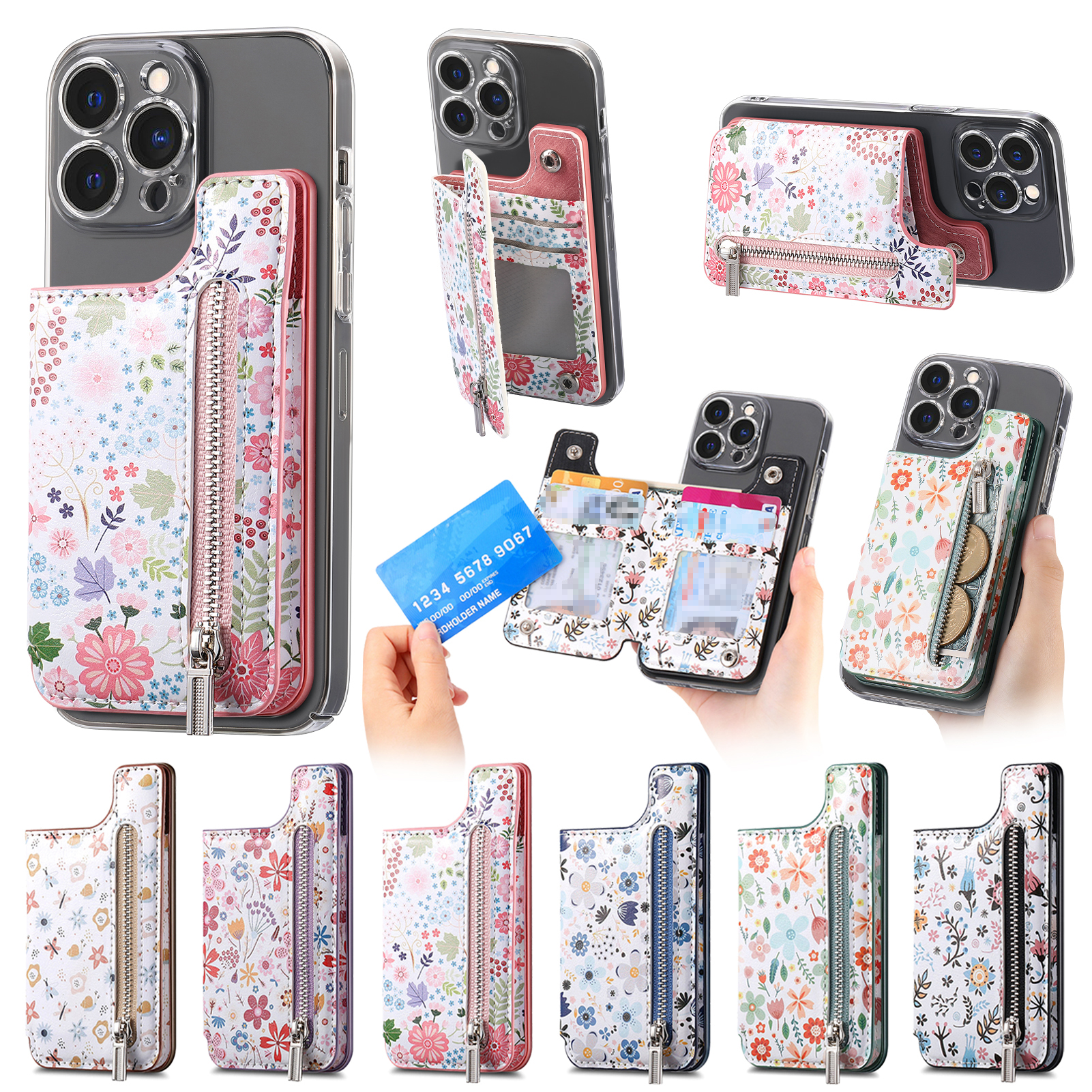 1Pc Flower Painted Phone Case  - Phone Cases With Wallet On Back incelemesi ve fiyatı