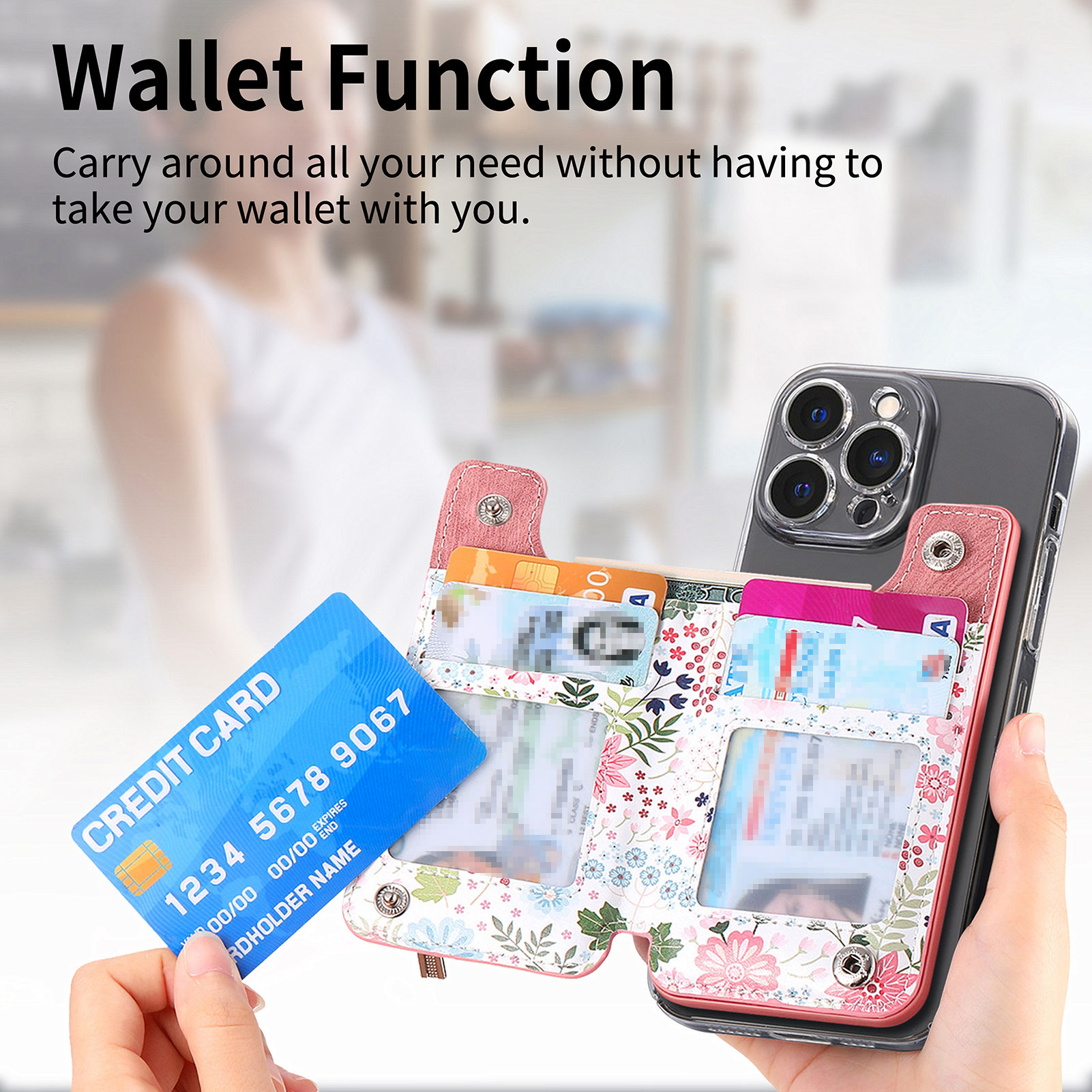 1Pc Flower Painted Phone Case  - Phone Cases With Wallet On Back incelemesi ve fiyatı