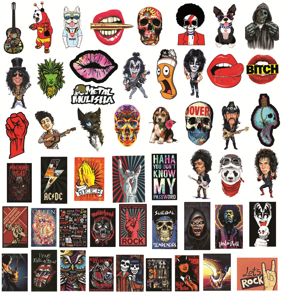 50Pcs Vintage Rock Stickers DI - Phone Cases Kids incelemesi ve fiyatı