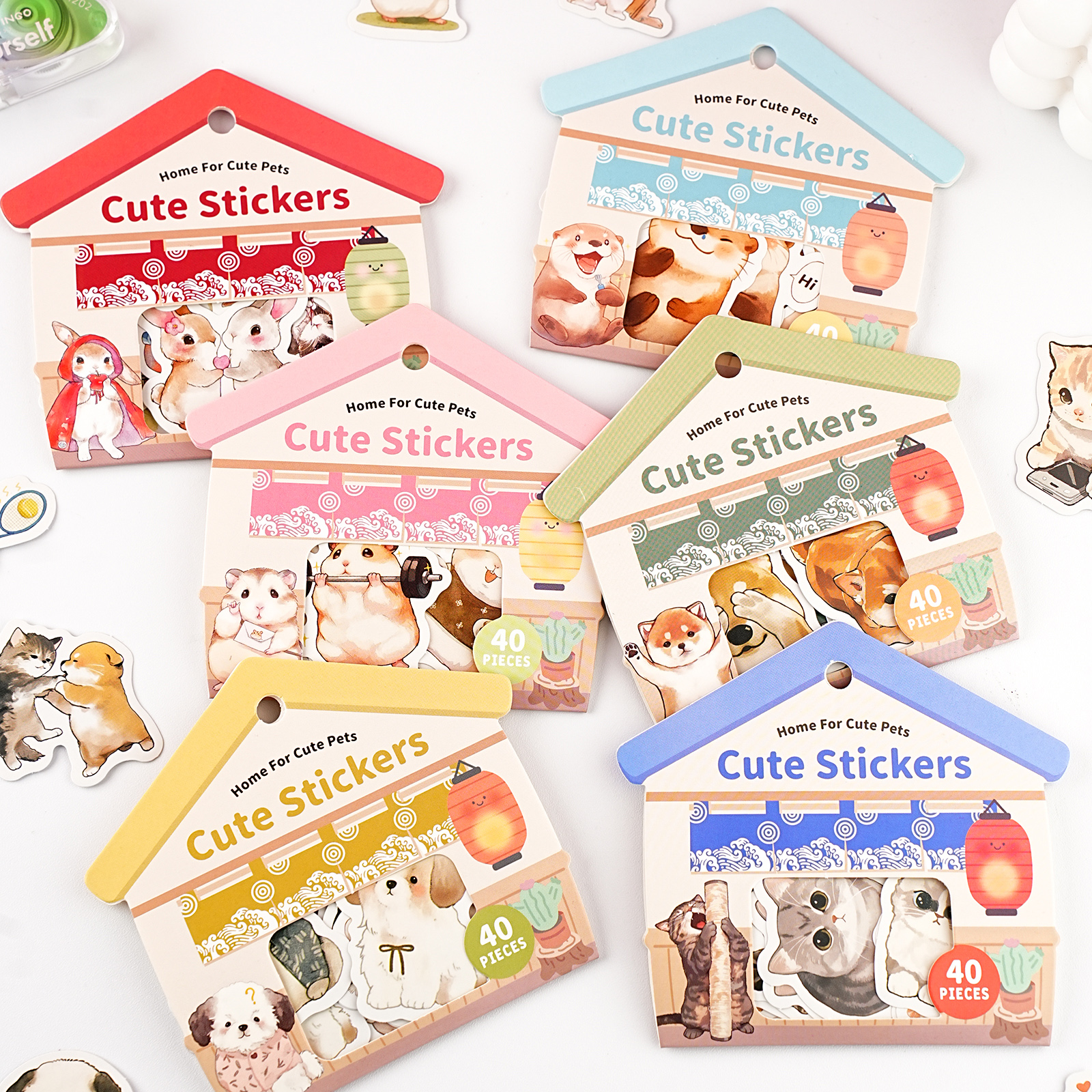 40pcs Cute Animal House Sticke - Phone Cases Kids incelemesi ve fiyatı