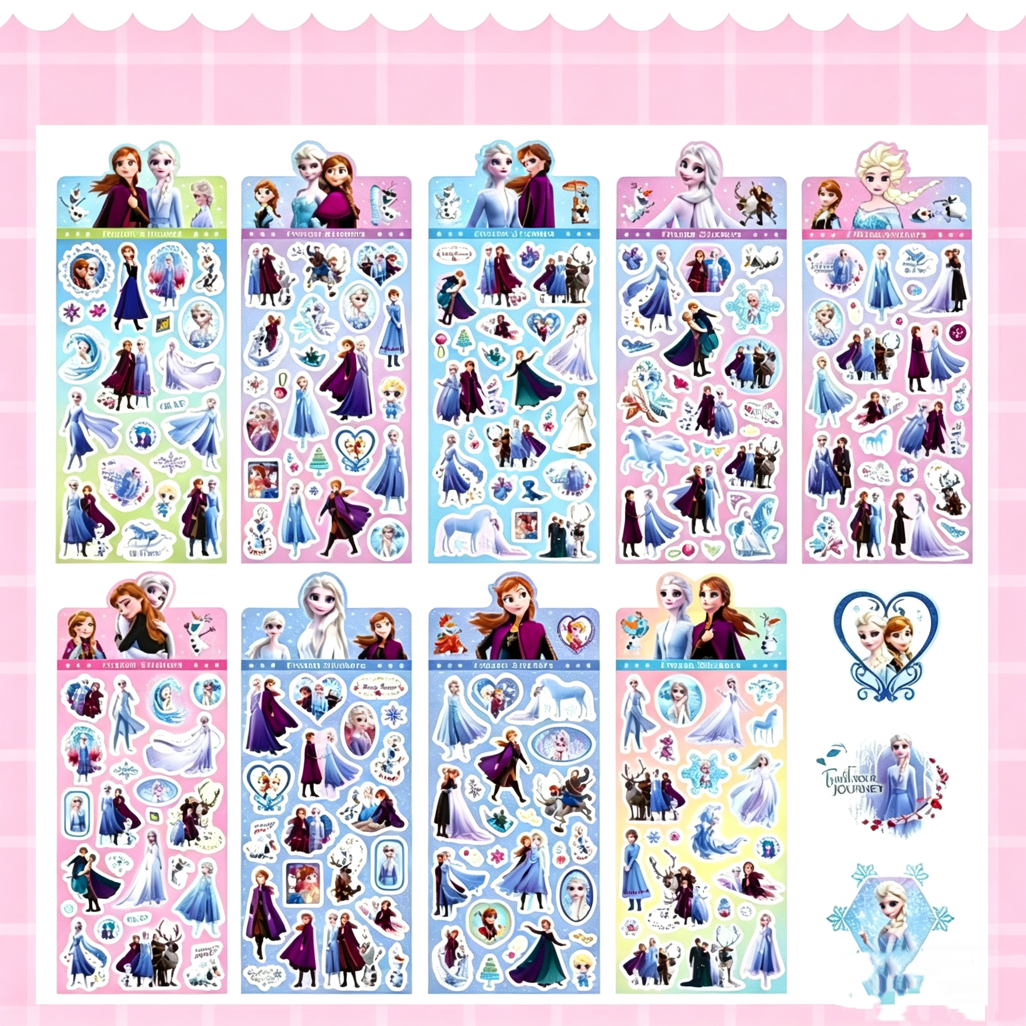 5Pcs Frozen 2 Laser Stickers,  - Phone Cases Kids incelemesi ve fiyatı